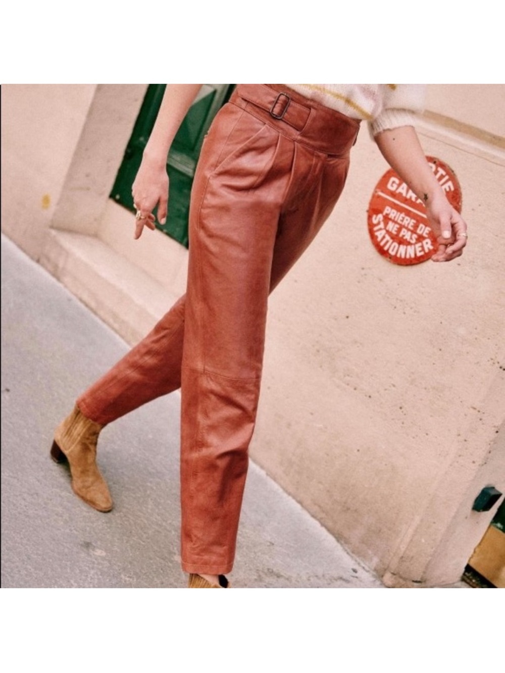 Sezane Francky Leather Trousers